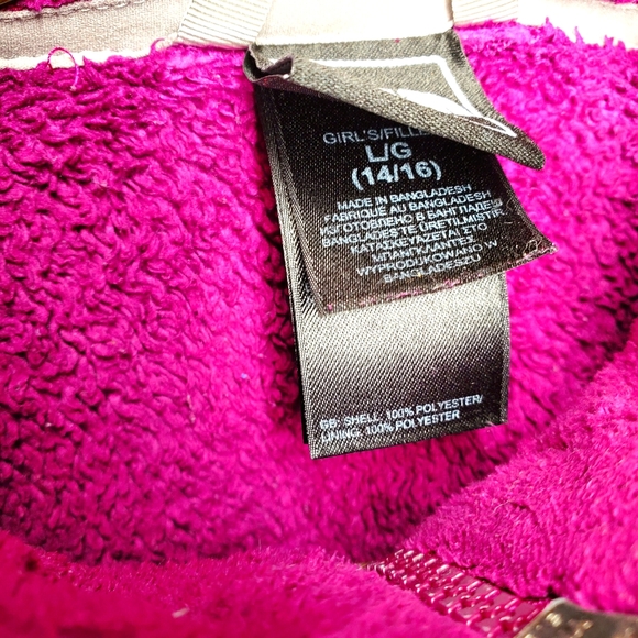 12) THE NORTH FACE Fuzzy Dark Raspberry Zip Jacket Sz. XS W & Kid's L - Picture 3 of 4